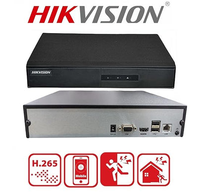 HIKVISION 4/8/16 Channel NVR [DS-7104NI-Q1/M] for IP Network CCTV Cameras with USEWELL HDMI, Black