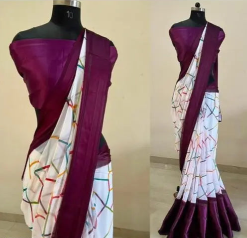 best satin silk printed saree