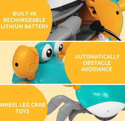 Crawling Crab Baby Musical Kids Toy with LED Lights & Rechargeable Battery | Interactive Early Learning and Entertainment Toys for Kids Toddlers & Infants