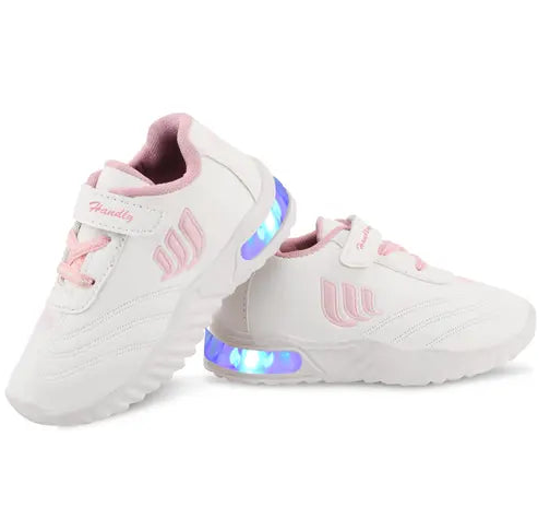Handly Collection Kids Led Shoes, Casual Led Velcro Shoes, Light weight Shoes, Outdoor Sports Shoes for Little Tiny Kid T103Pink