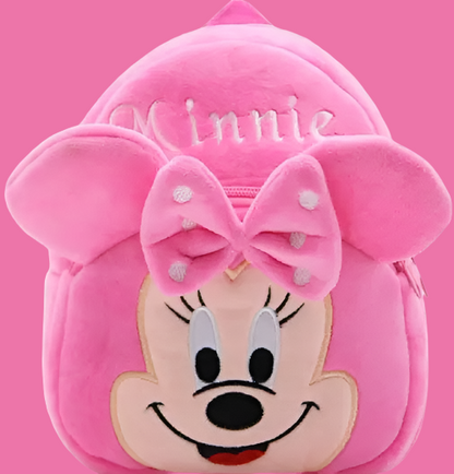 Minnie Soft Backpack For Small Kids (Age 2 to 6 Years) (Nursery/Play School) Plush Bag (Pink, 10 L)