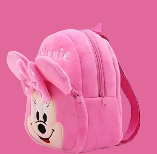 Minnie Soft Backpack For Small Kids (Age 2 to 6 Years) (Nursery/Play School) Plush Bag (Pink, 10 L)