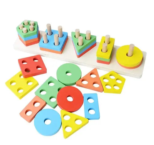 25 Pc - 5 Shape Sorting & Stacking Sorter Toys Early Educational Geometric Blocks Puzzles for 1-3 Years Old Age Kids Boys and Girls educational toys kids toys educational toys toys toys