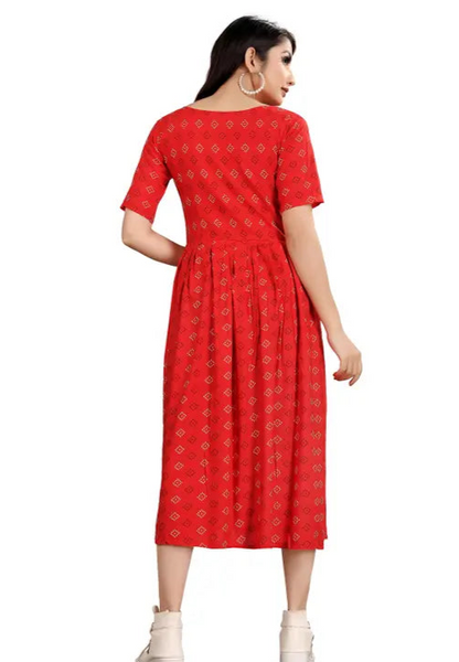 AMAZING PRINTED WOMEN ANARKALI RAYON KURTI