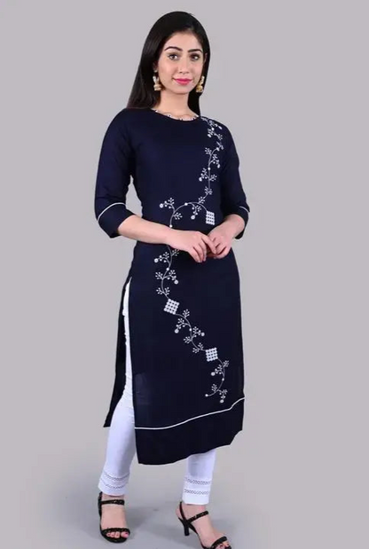 Women's Rayon Viscose Embroidered Kurti